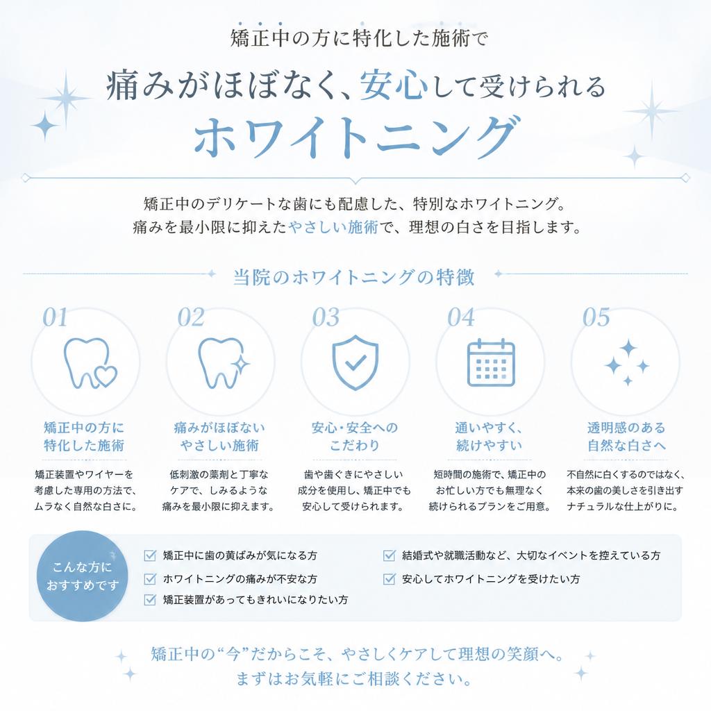 2. 矯正中でもできるホワイトニング