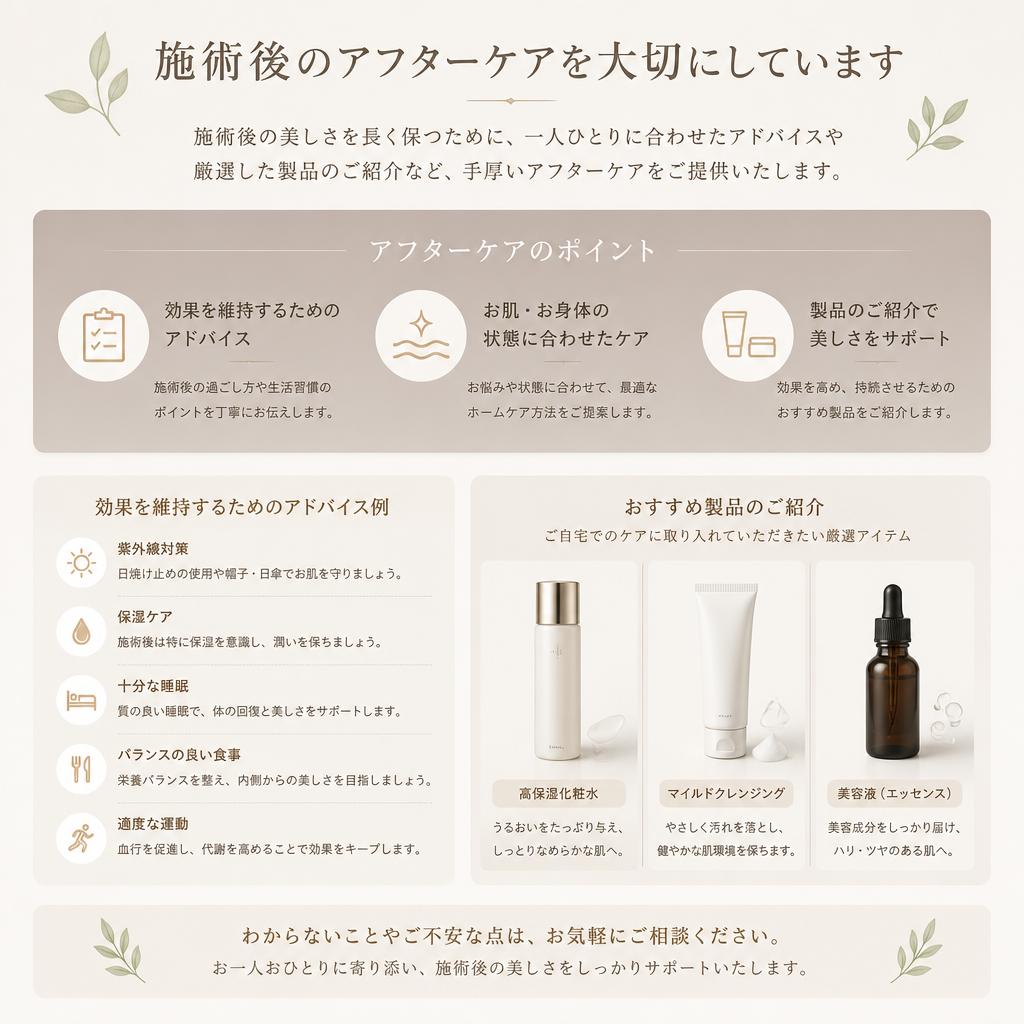 アフターケアも充実
