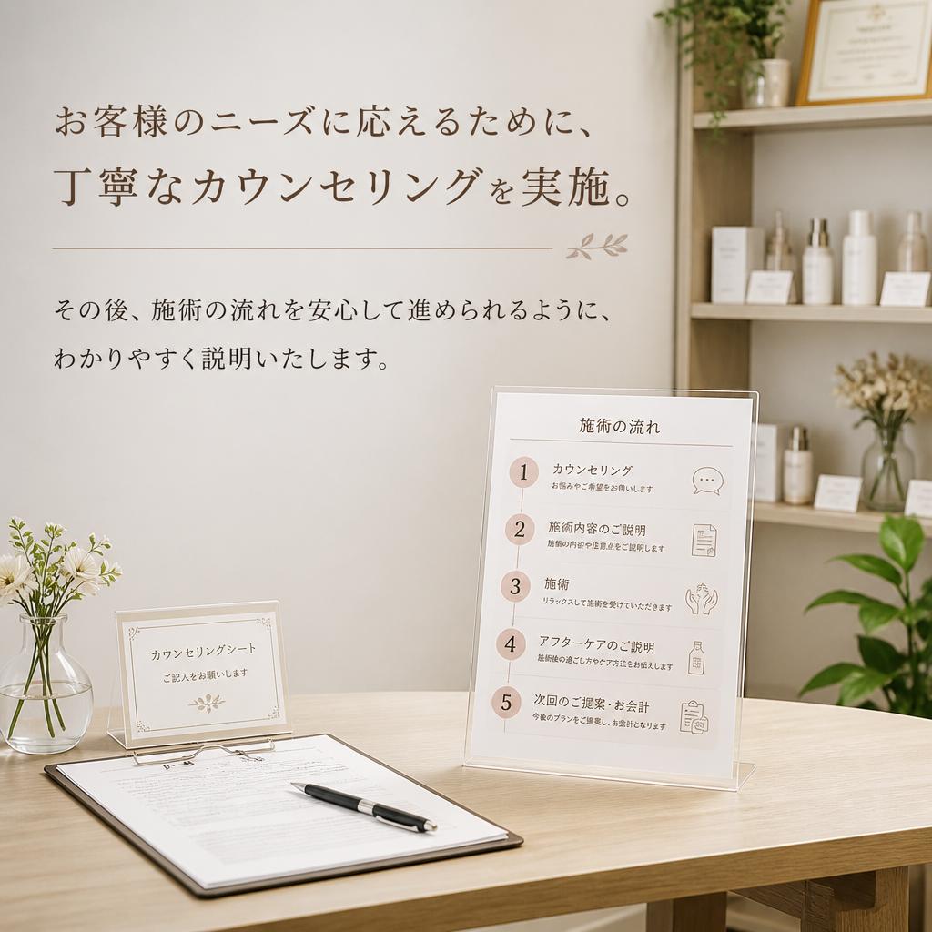 丁寧なカウンセリングと施術