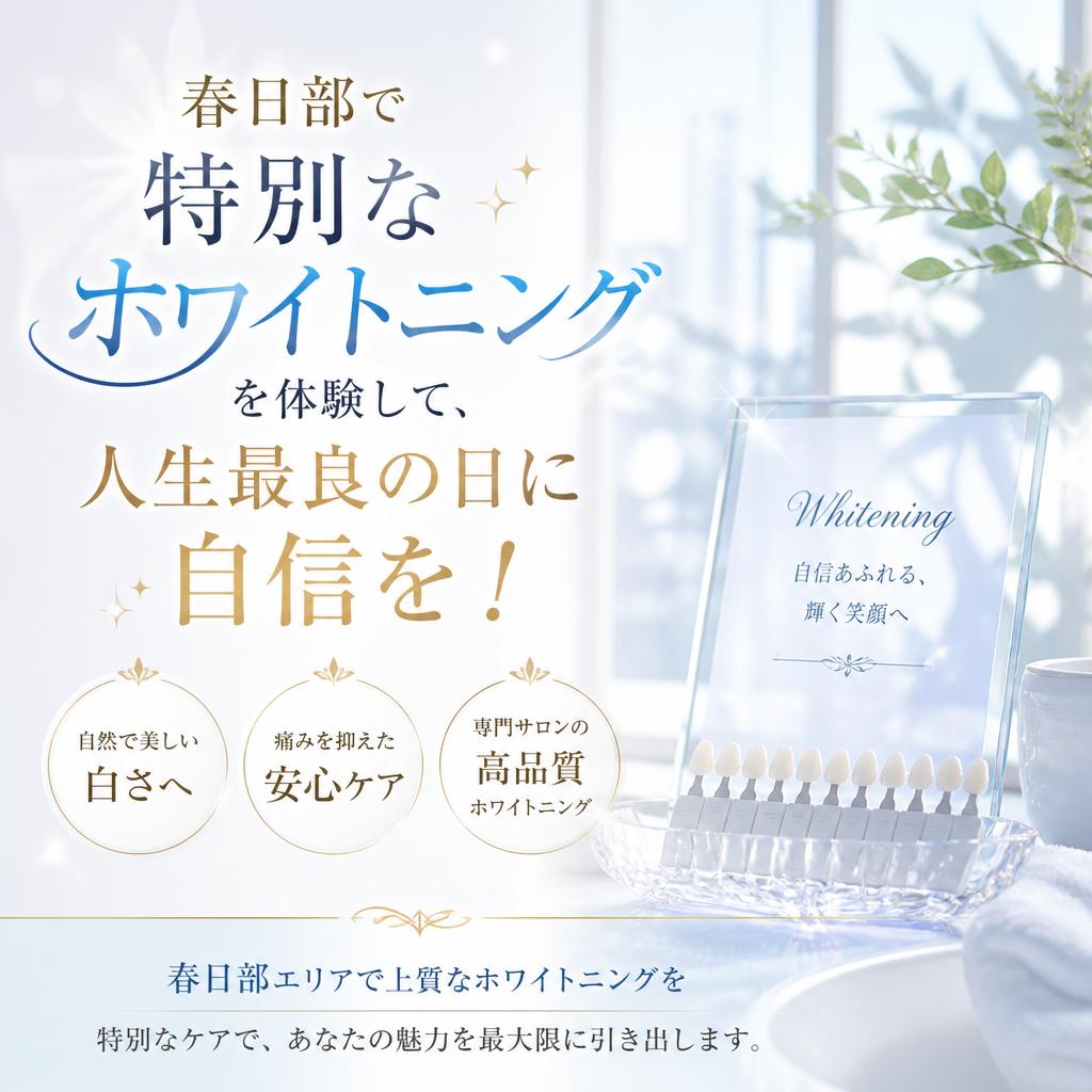 春日部で特別なホワイトニングを体験して、人生最良の日に自信を！