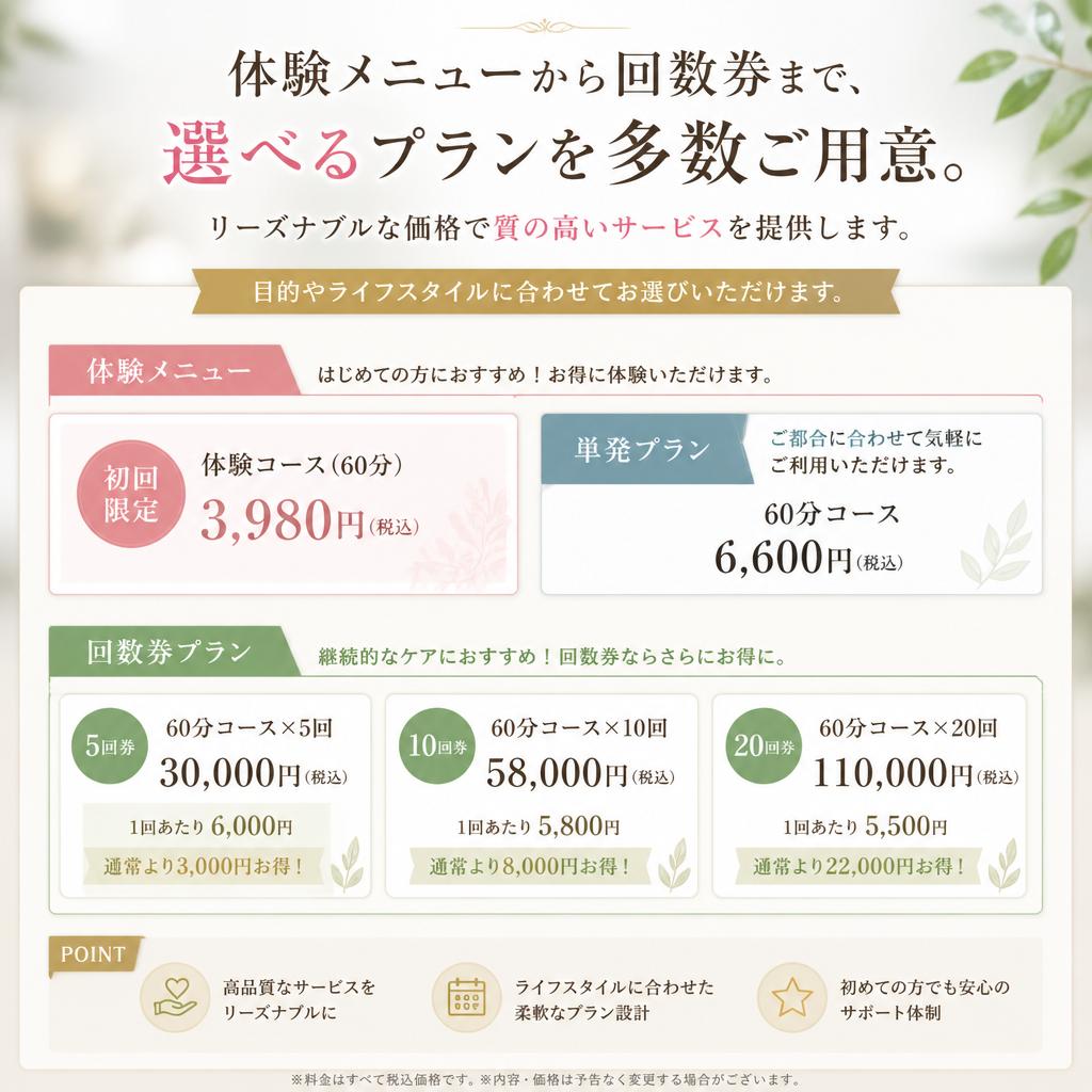 多様なメニューでお財布にも優しい