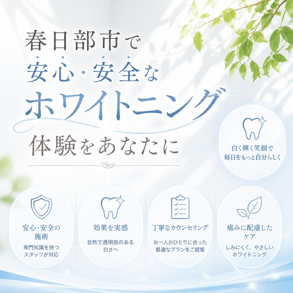 春日部市で安心・安全なホワイトニング体験をあなたに