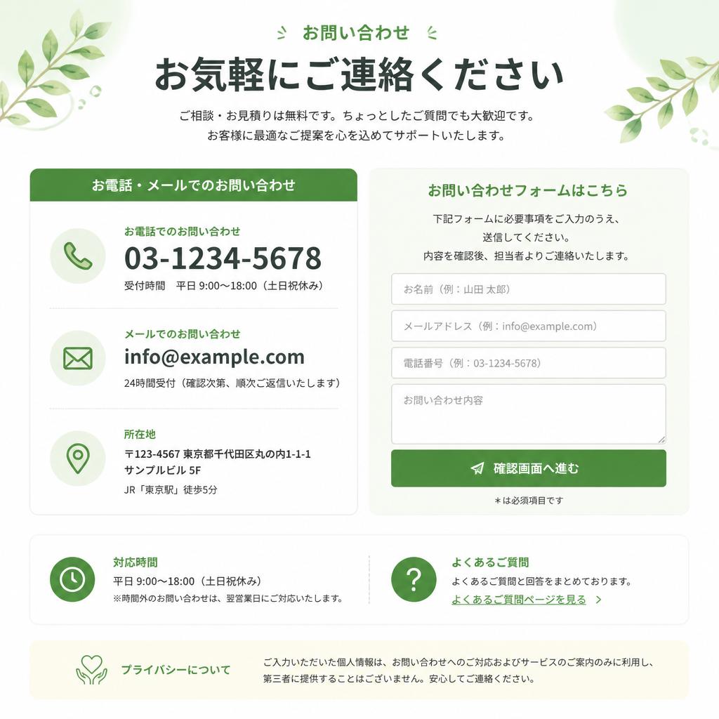 7. お問い合わせ・ご予約はこちらから