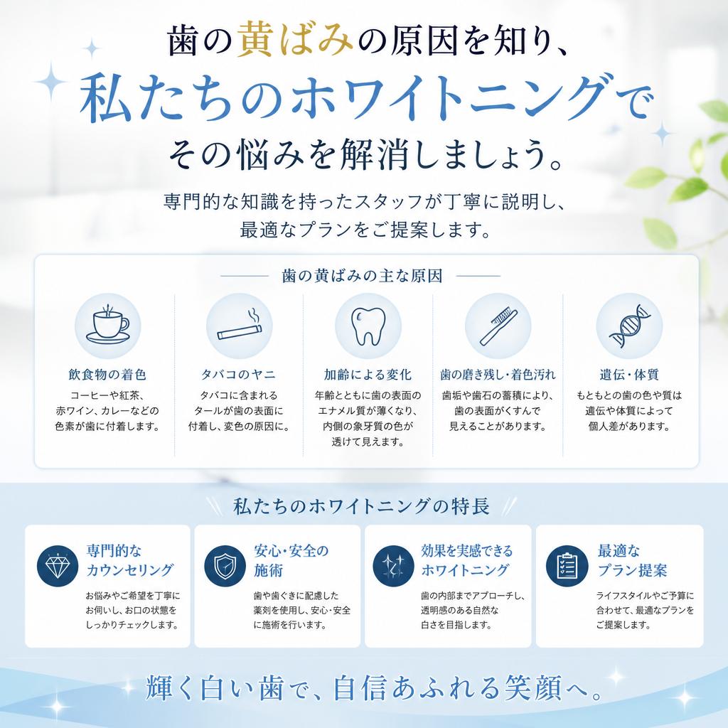 黄ばみの原因とその解消法