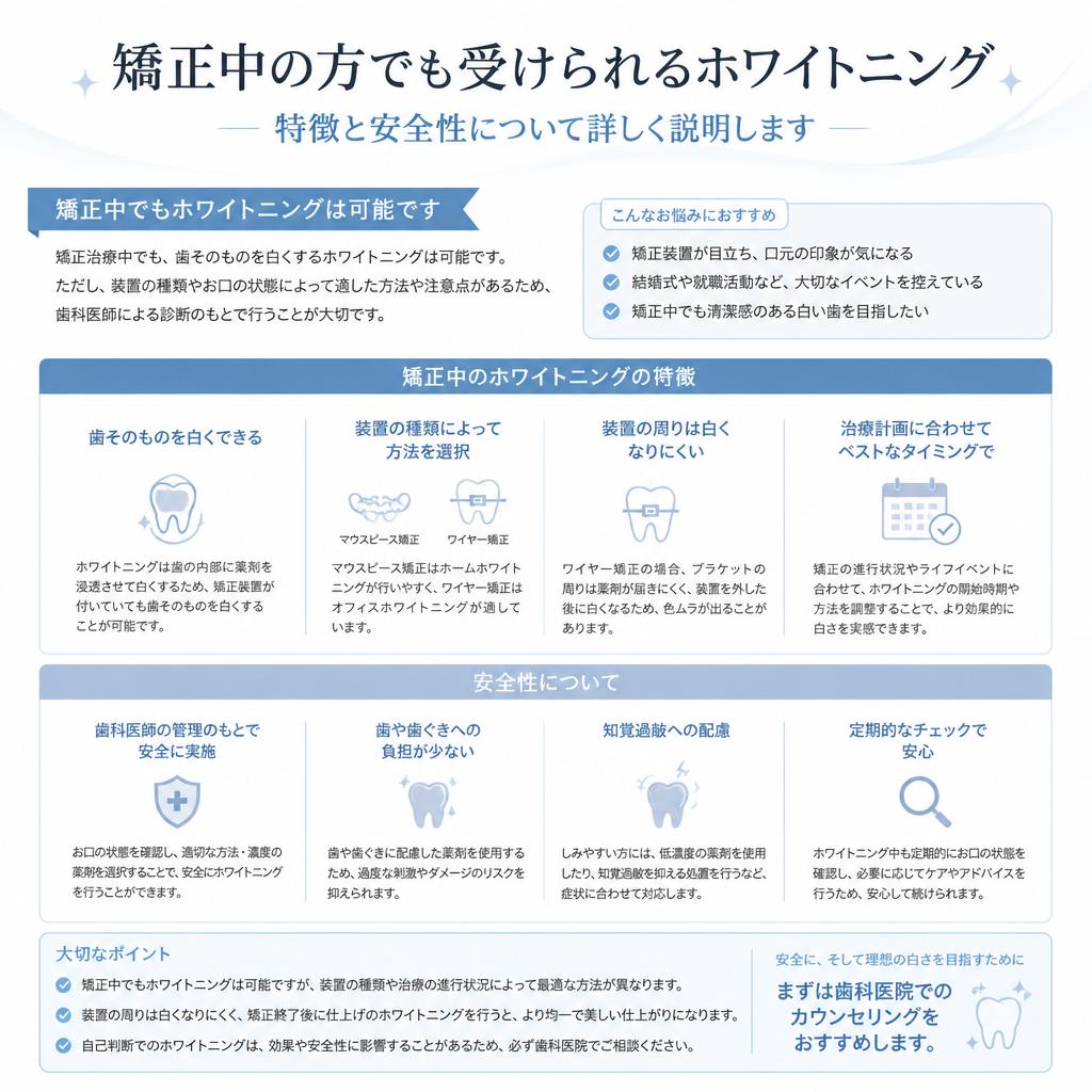 矯正中でも安心の施術