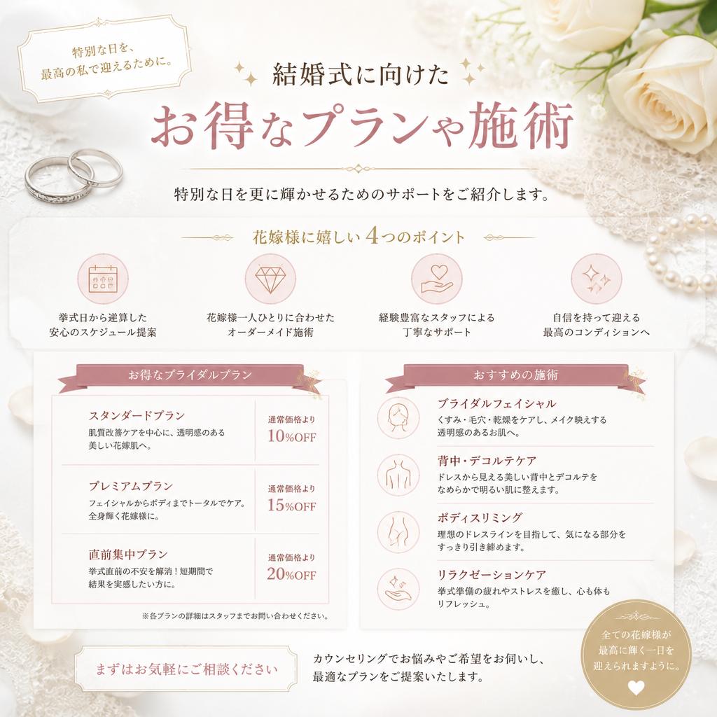 ブライダルに向けての特別メニュー