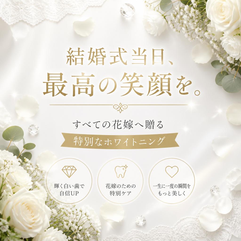 結婚式当日、最高の笑顔を。すべての花嫁へ贈る特別なホワイトニング