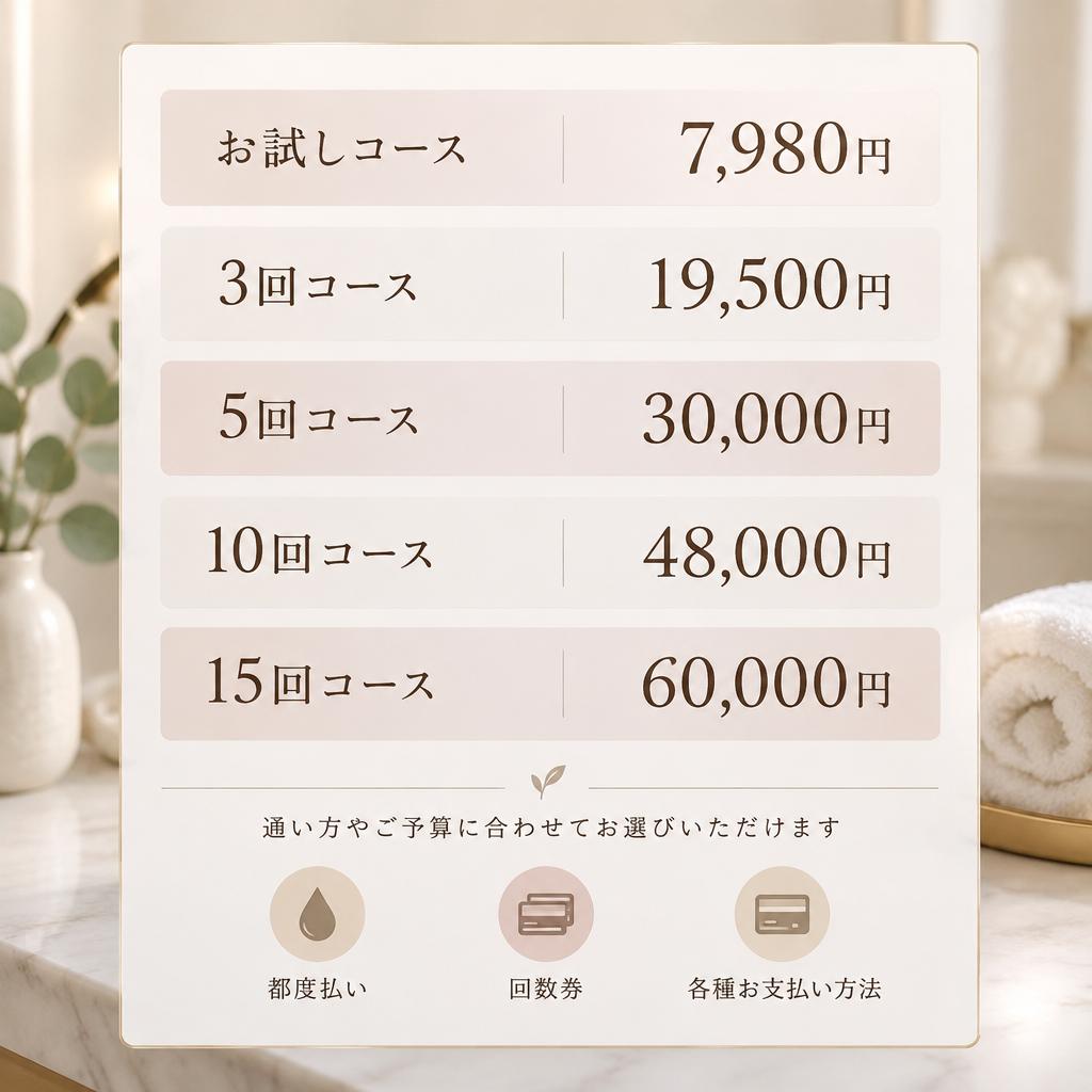 初回体験から回数コースまで。自分に合うプランを選ぶ